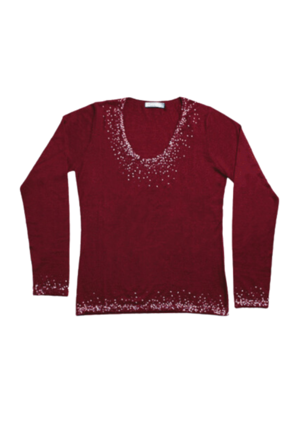 70. Pure Nepali Cashmere Long Sleeve Sweater with Clear Sequin.png