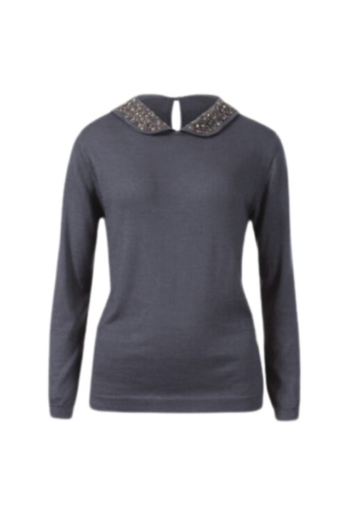 Embellished Collar Sweater